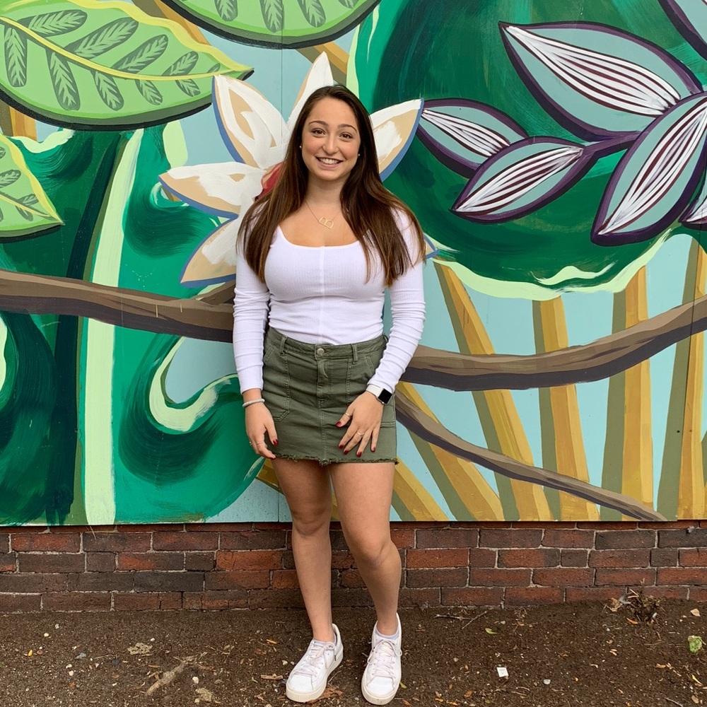 Army green pocket skirt